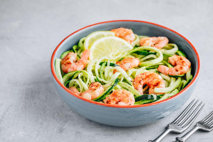 Garlic Basil Shrimp with Zucchini Noodles is an option for 2b mindset dinner recipes 