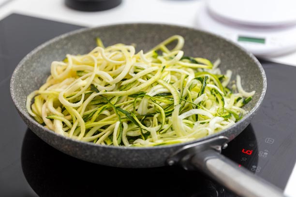 Zoodles in pan